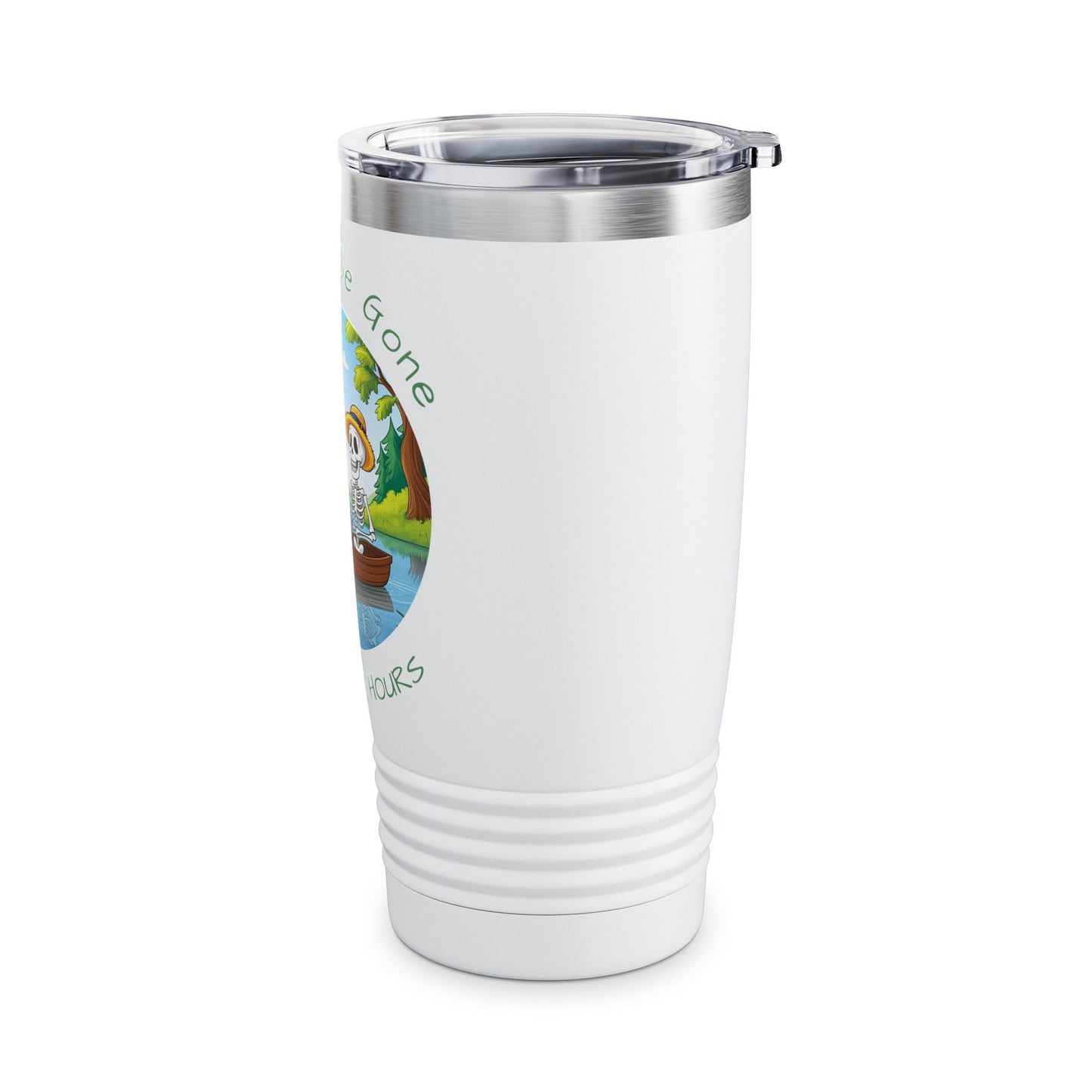 "I'll Only Be Gone A Couple Hours" Fishing Theme - 20oz Insulated Travel Mug for Outdoor Enthusiasts