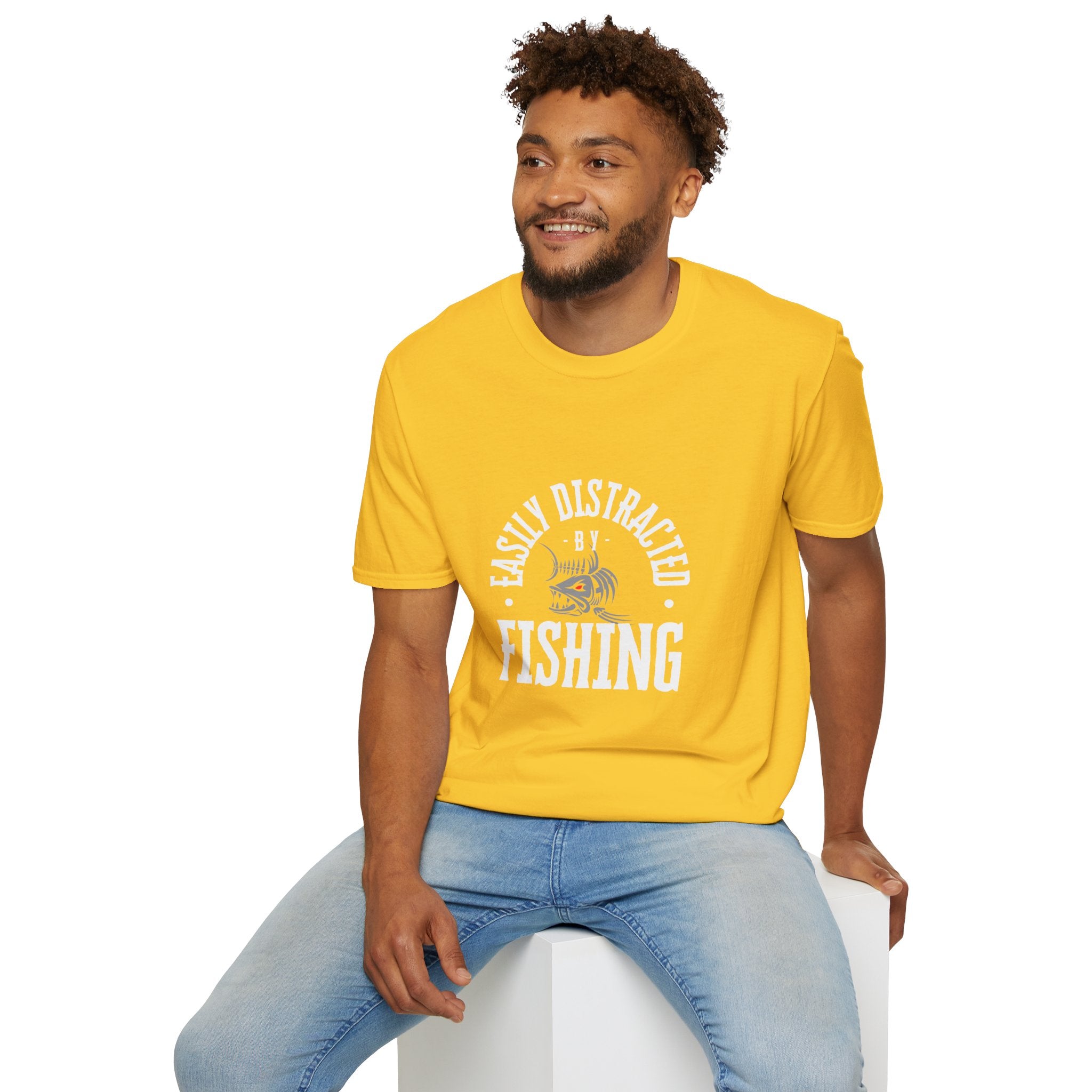 "Easily Distracted by Fishing" Unisex Softstyle T-Shirt