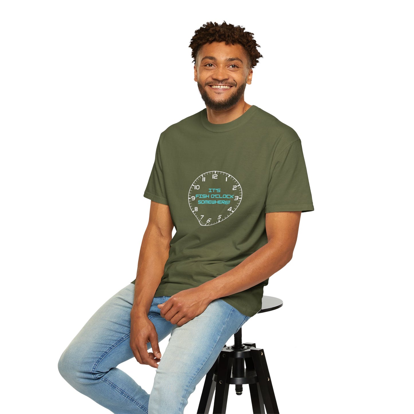 Unisex "It's Fish O'Clock Somewhere!" T-Shirt - Fun Garment-Dyed Tee for Fishing Lovers