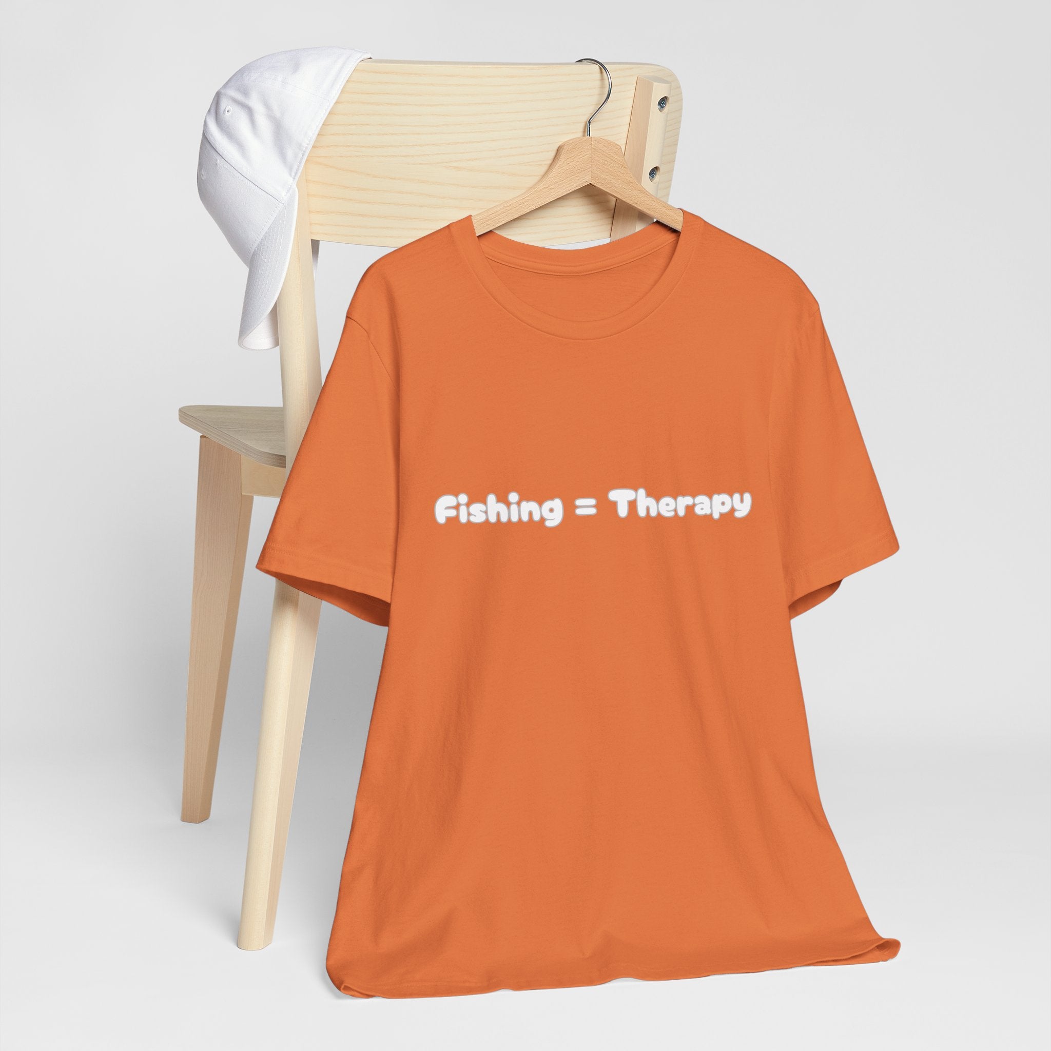 Unisex  "Fishing = Therapy" Jersey Short Sleeve Tee.