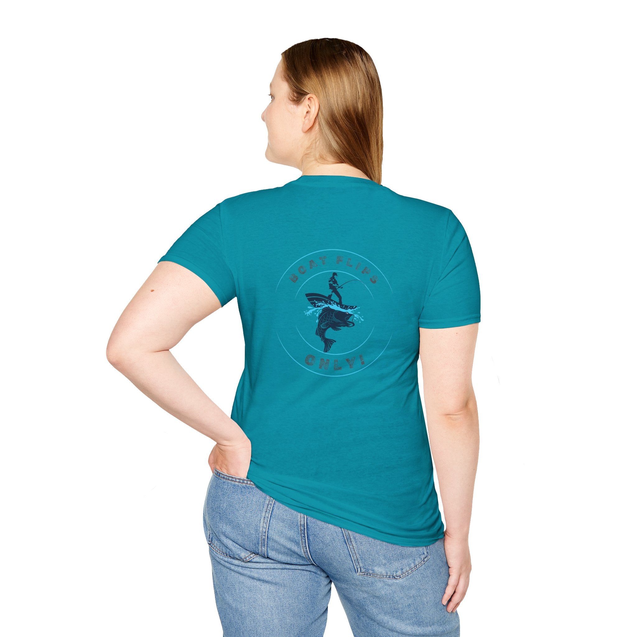 "BFO: Boat Flips Only" Unisex Softstyle T-Shirt - Perfect for Fishing Enthusiasts
