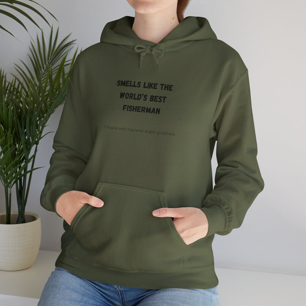"Smells Like The World's Best Fisherman" Hoodie for Fishing Enthusiasts