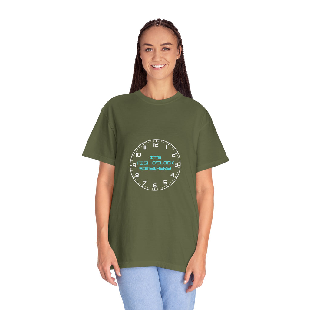 Unisex "It's Fish O'Clock Somewhere!" T-Shirt - Fun Garment-Dyed Tee for Fishing Lovers