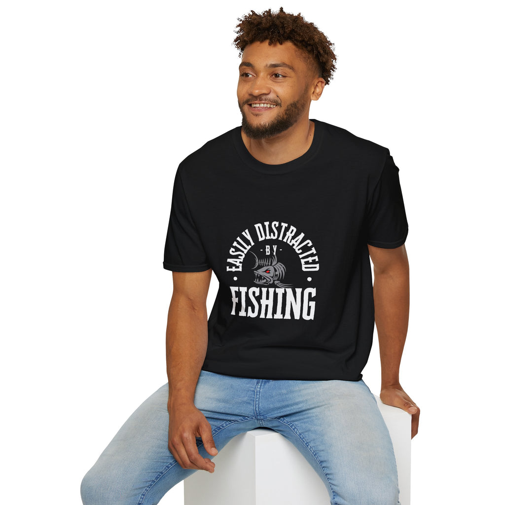 "Easily Distracted by Fishing" Unisex Softstyle T-Shirt