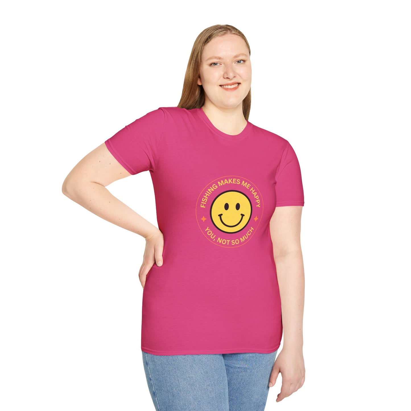 "Fishing Makes Me Happy" Unisex Softstyle T-Shirt