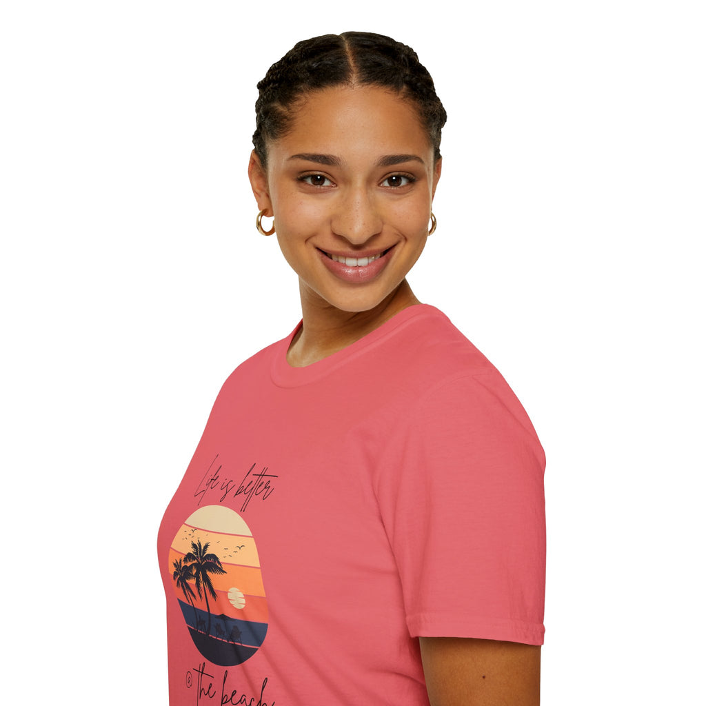 Life is Better @ The Beach Unisex Softstyle T-Shirt