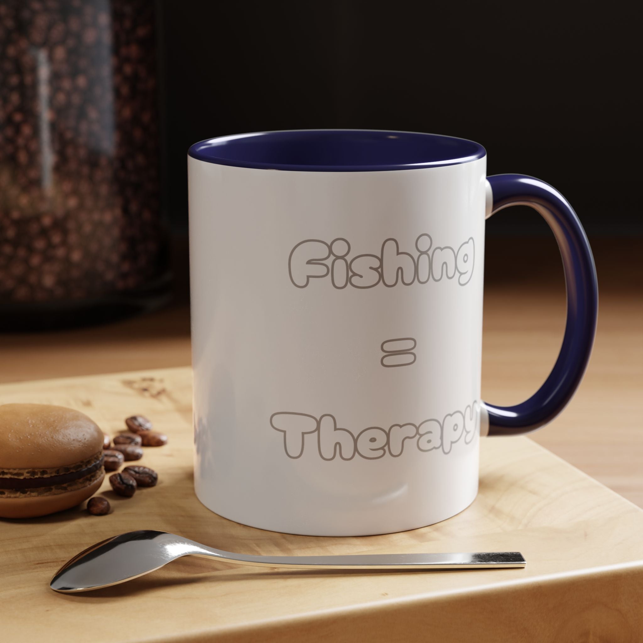 "Fishing = Therapy" Accent Coffee Mug (11, 15oz)
