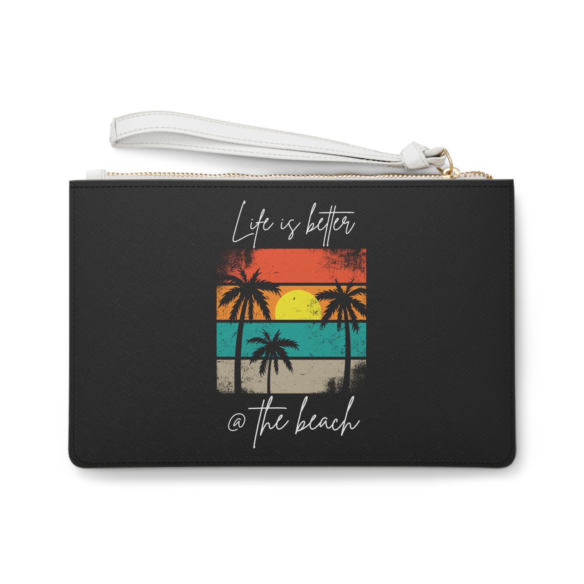 Beach Sunset Clutch Bag — "Life Is Better @ The Beach" Wristlet