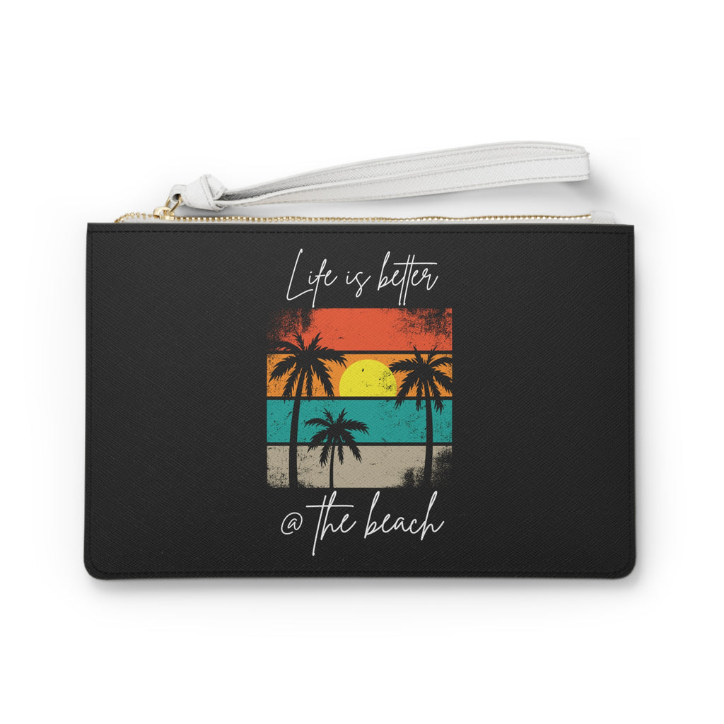 Beach Sunset Clutch Bag — "Life Is Better @ The Beach" Wristlet