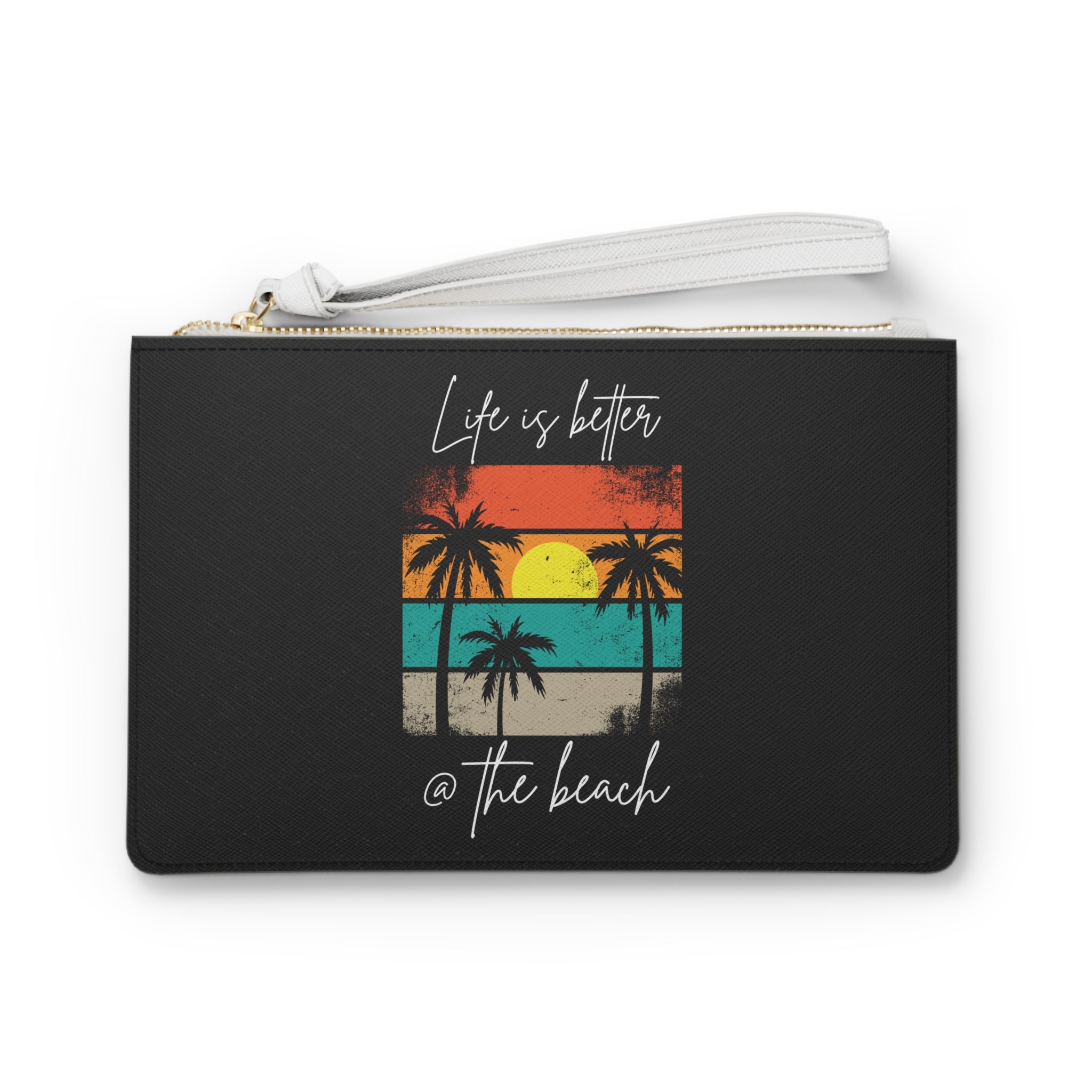 Beach Sunset Clutch Bag — "Life Is Better @ The Beach" Wristlet