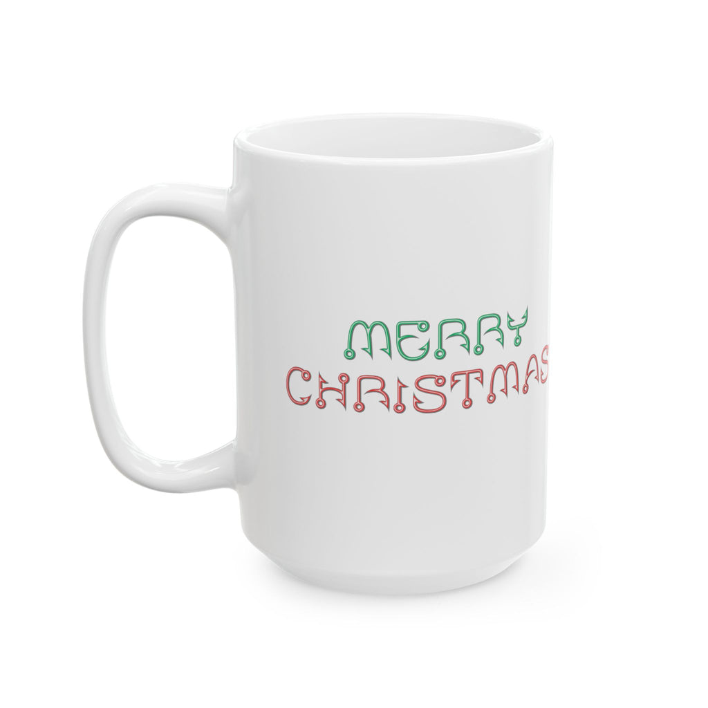 Merry Christmas Ceramic Mug — Festive Red & Green Holiday Coffee Cup (11oz, 15oz)