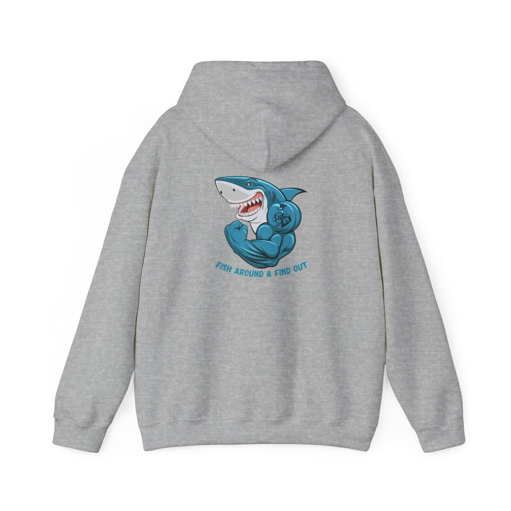 "FAFO - Fish Around and Find Out" Shark Unisex Heavy Blend™ Hooded Sweatshirt - Fun & Casual Streetwear