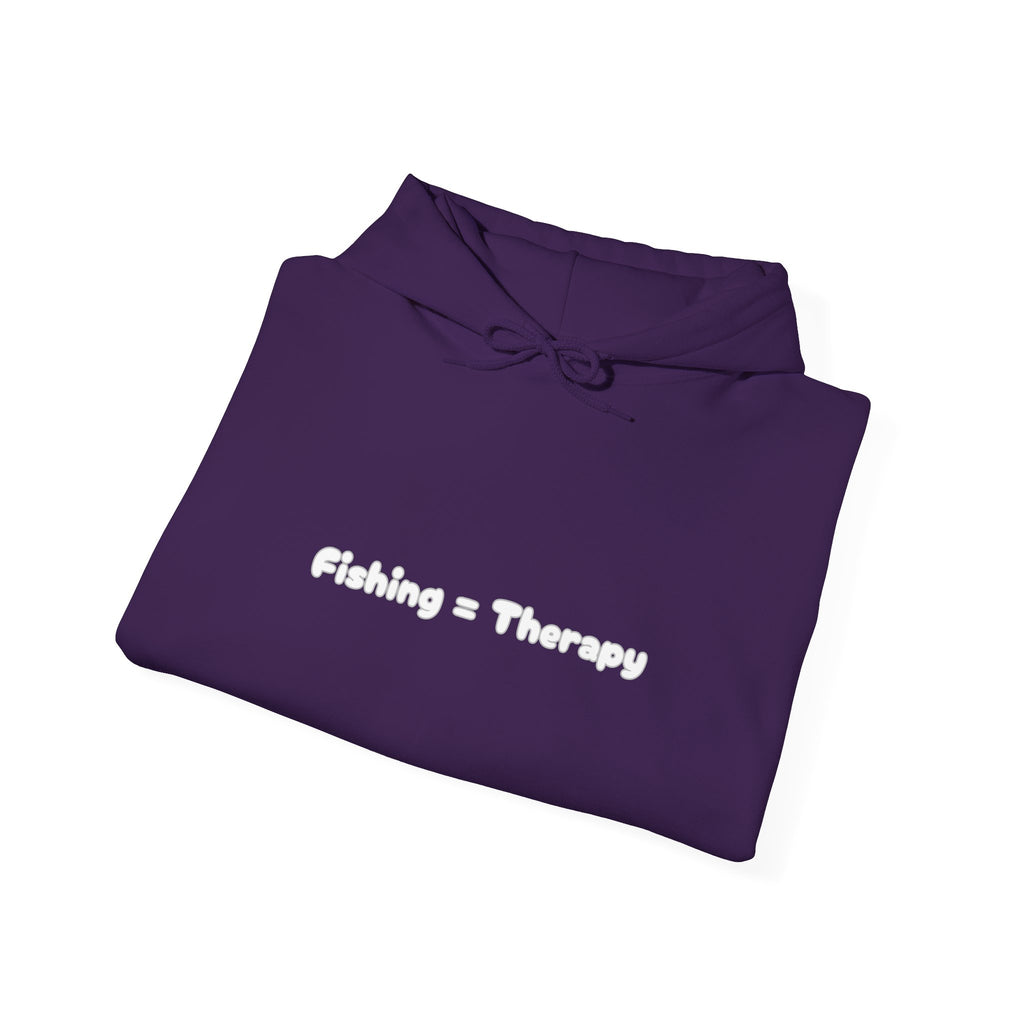 "Fishing = Therapy" Unisex Heavy Blend Hoodie - Perfect Gift for Anglers & Outdoor Lovers