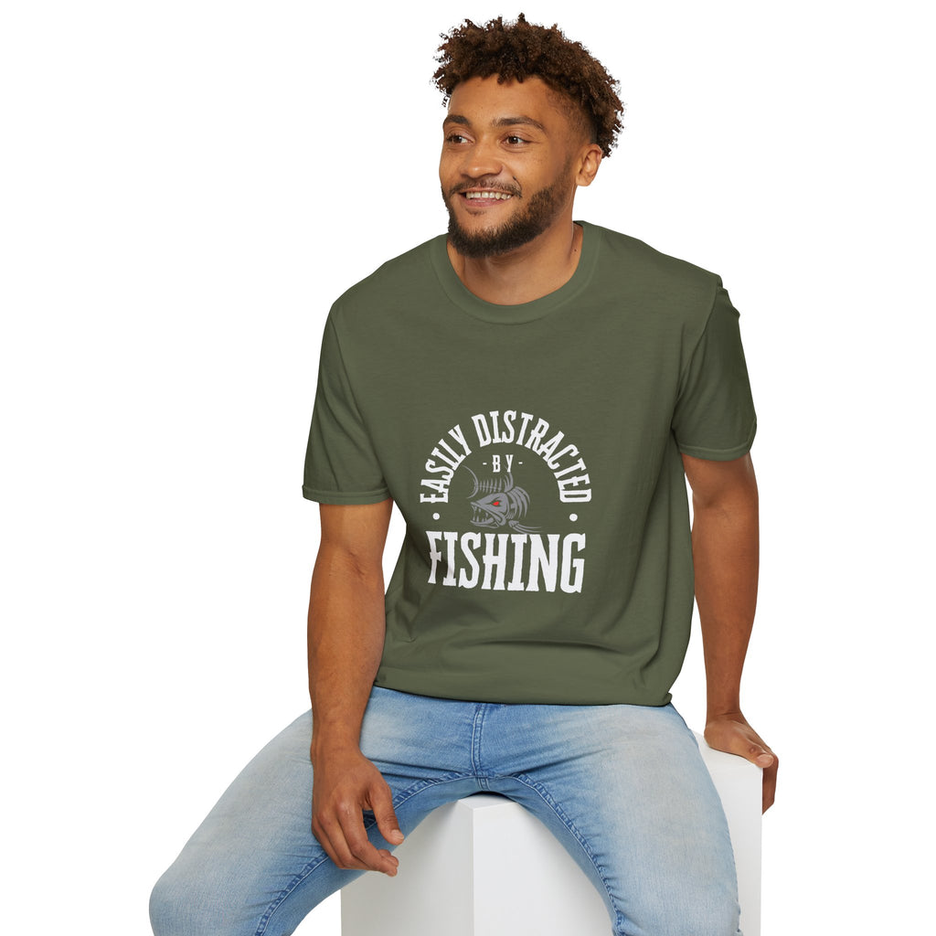 "Easily Distracted by Fishing" Unisex Softstyle T-Shirt