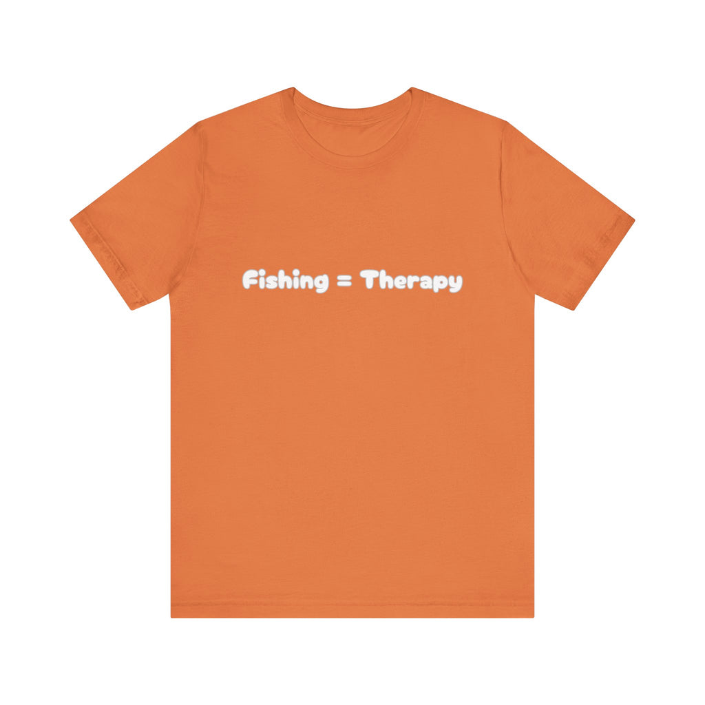 Unisex  "Fishing = Therapy" Jersey Short Sleeve Tee.