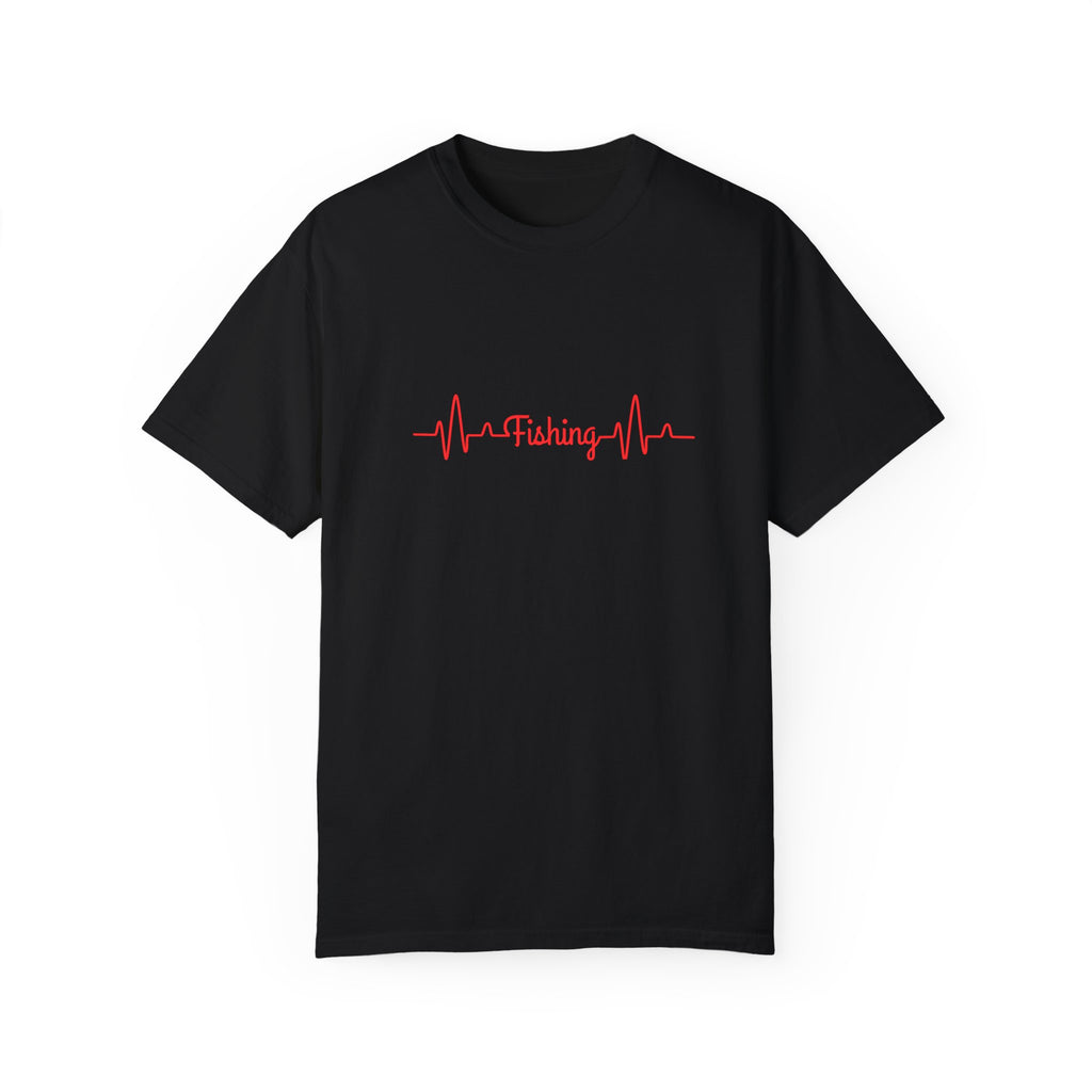 "Fishing Heartbeat" Unisex Garment-Dyed T-Shirt