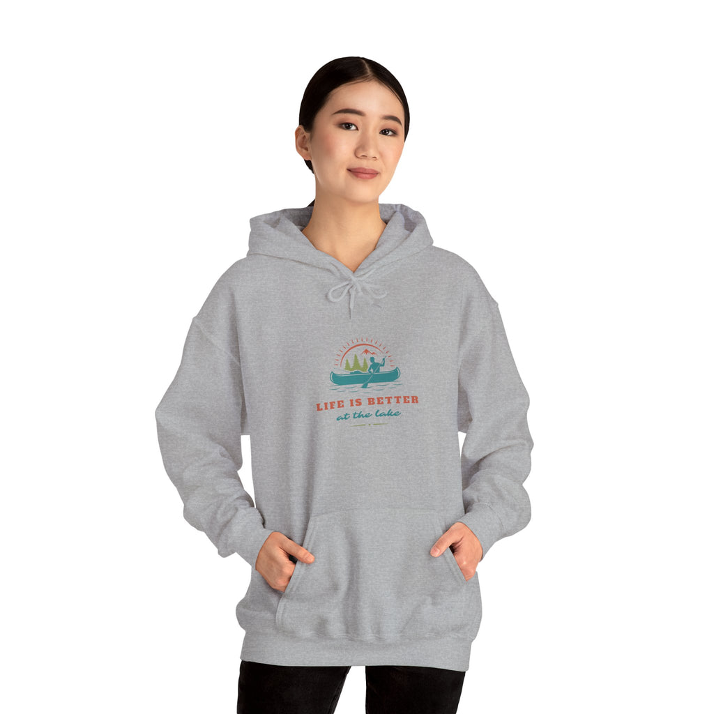 "Life Is Better at the Lake" Hoodie — Cozy Lake Cabin Hooded Sweatshirt