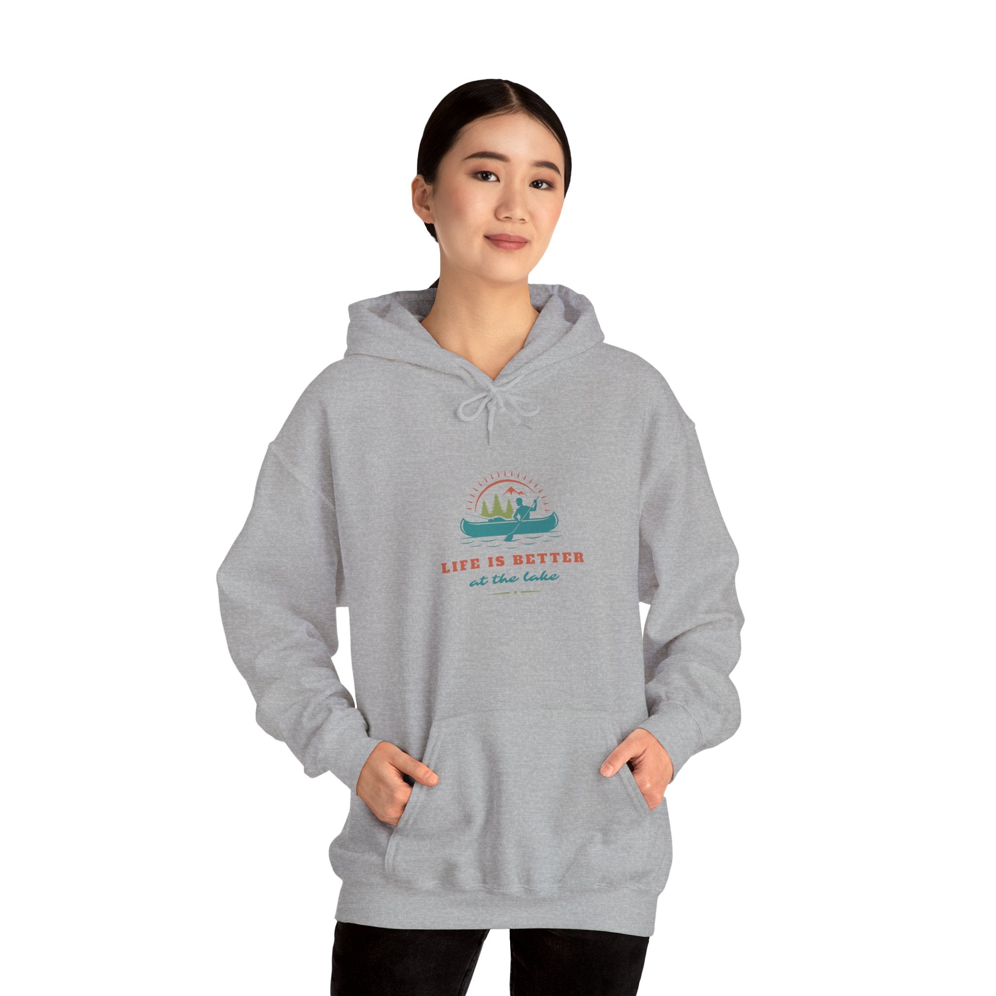 "Life Is Better at the Lake" Hoodie — Cozy Lake Cabin Hooded Sweatshirt