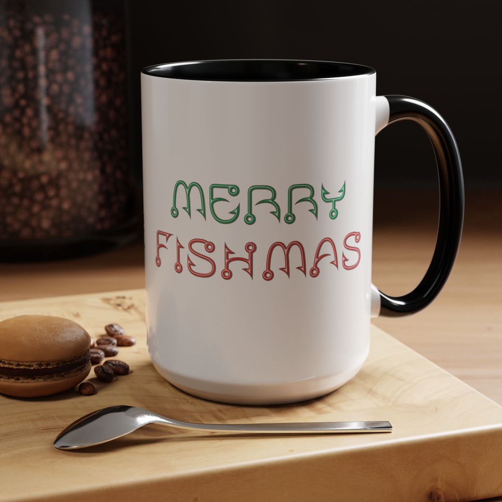 Merry Fishmas Coffee Mug — Funny Holiday Fishing Gift (11/15 oz)