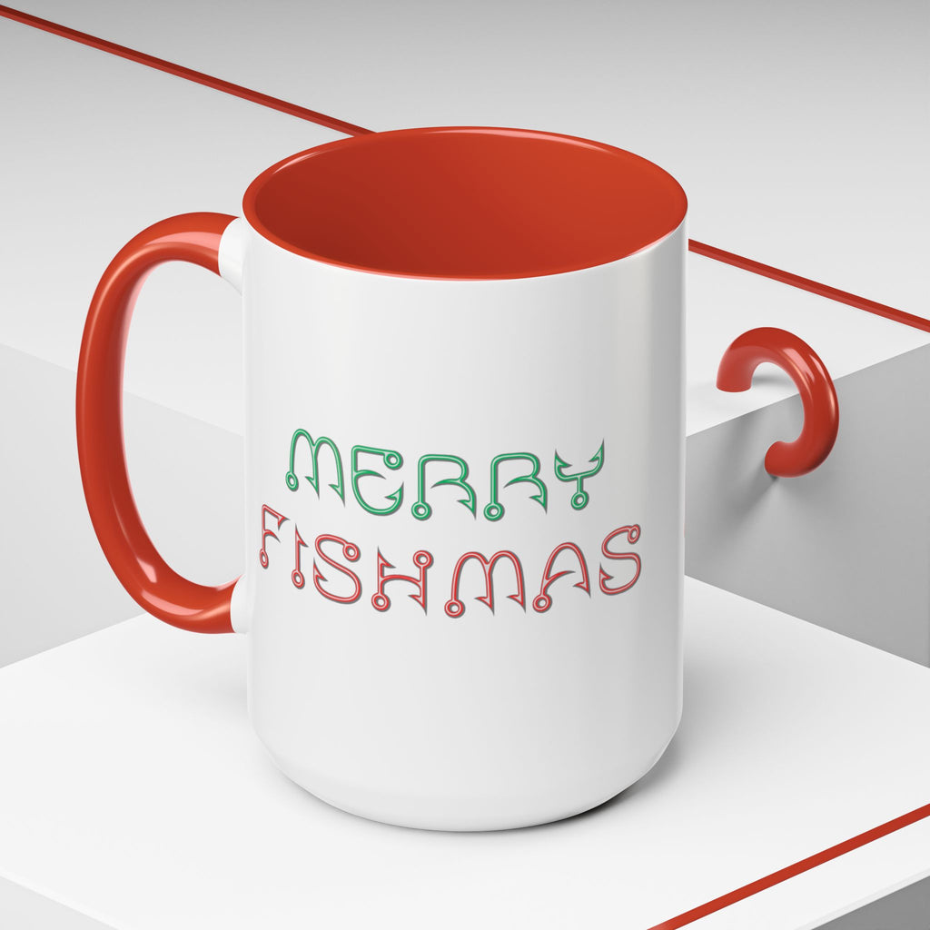 Merry Fishmas Coffee Mug — Funny Holiday Fishing Gift (11/15 oz)