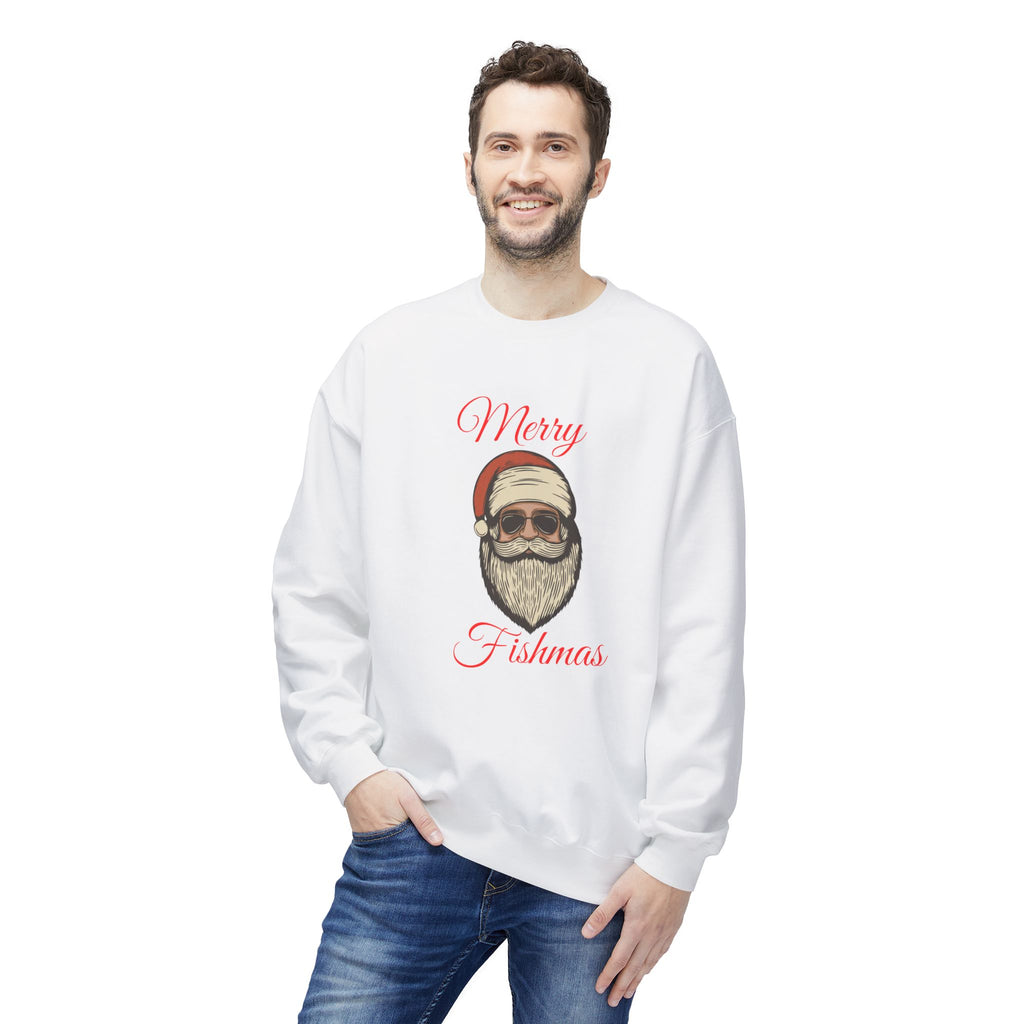 Merry Fishmas Sweatshirt — Santa Fish Holiday Crewneck
