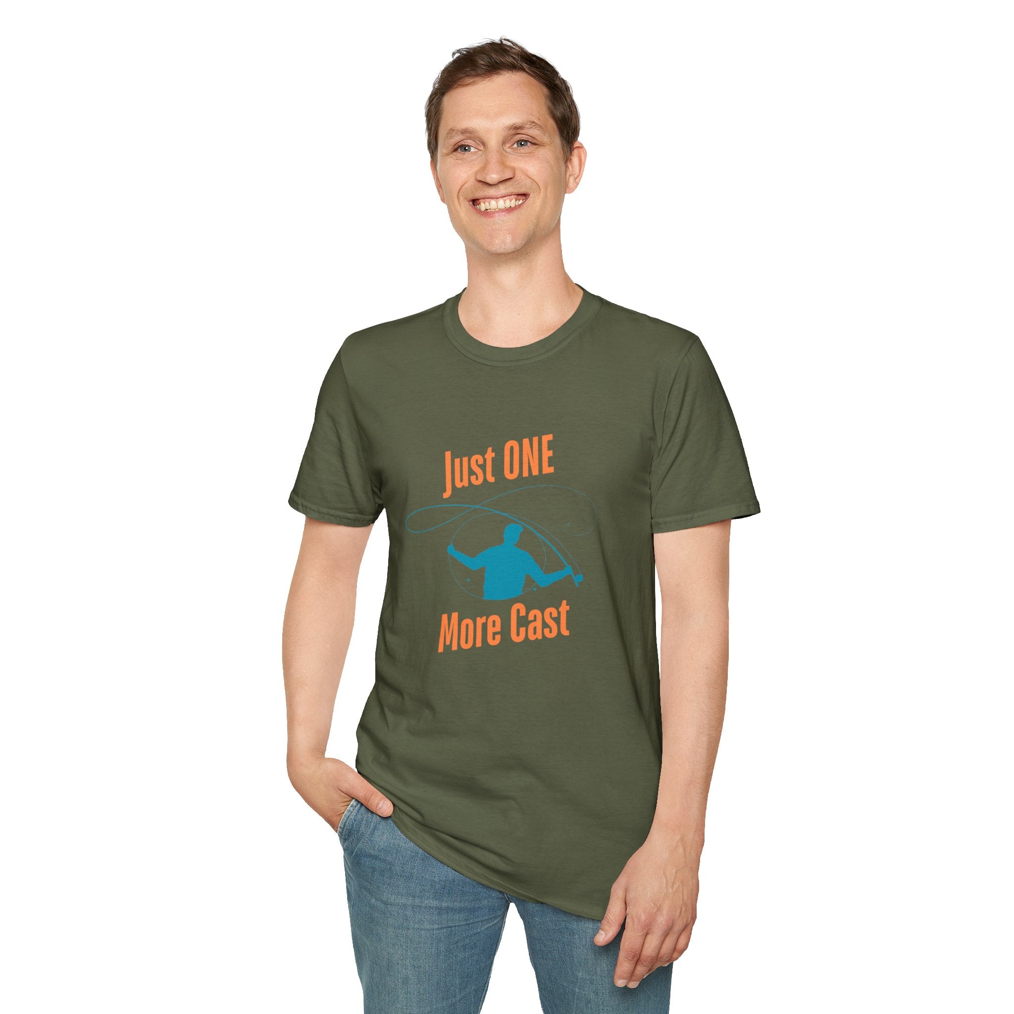 "Just ONE More Cast" Fishing T-Shirt - Unisex Softstyle Tee