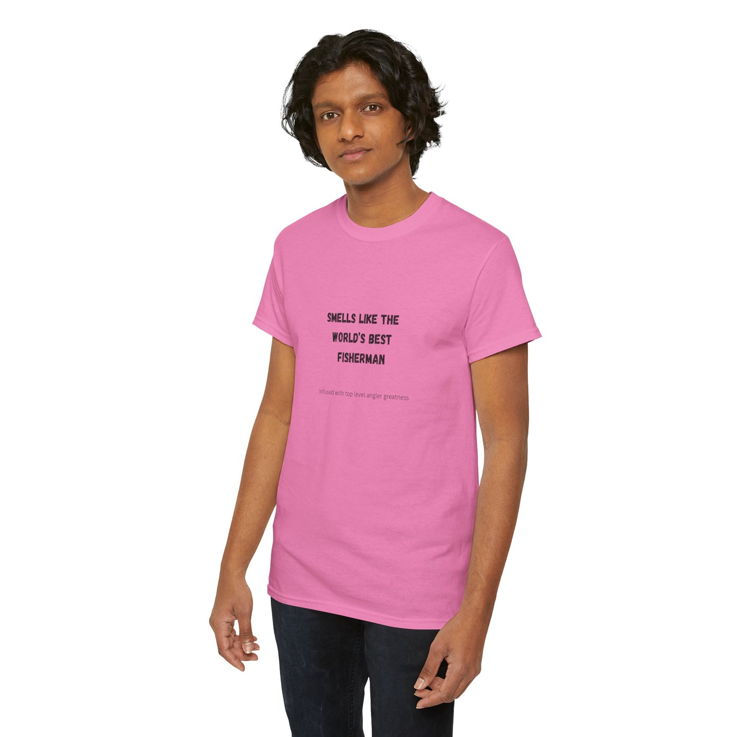 "Smells Like the World's Best Fisherman" Unisex Heavy Cotton Tee - Perfect Fishing Gift