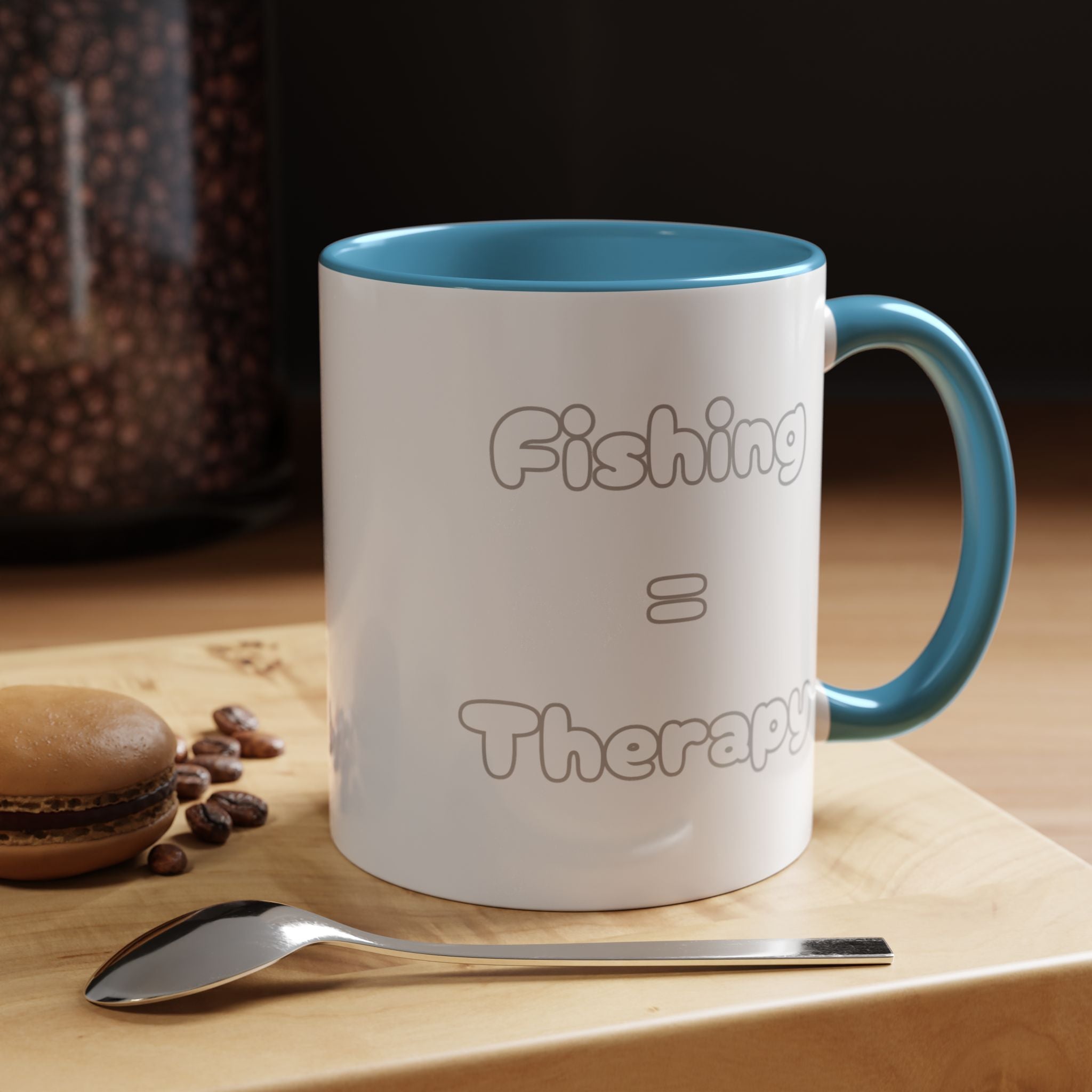 "Fishing = Therapy" Accent Coffee Mug (11, 15oz)