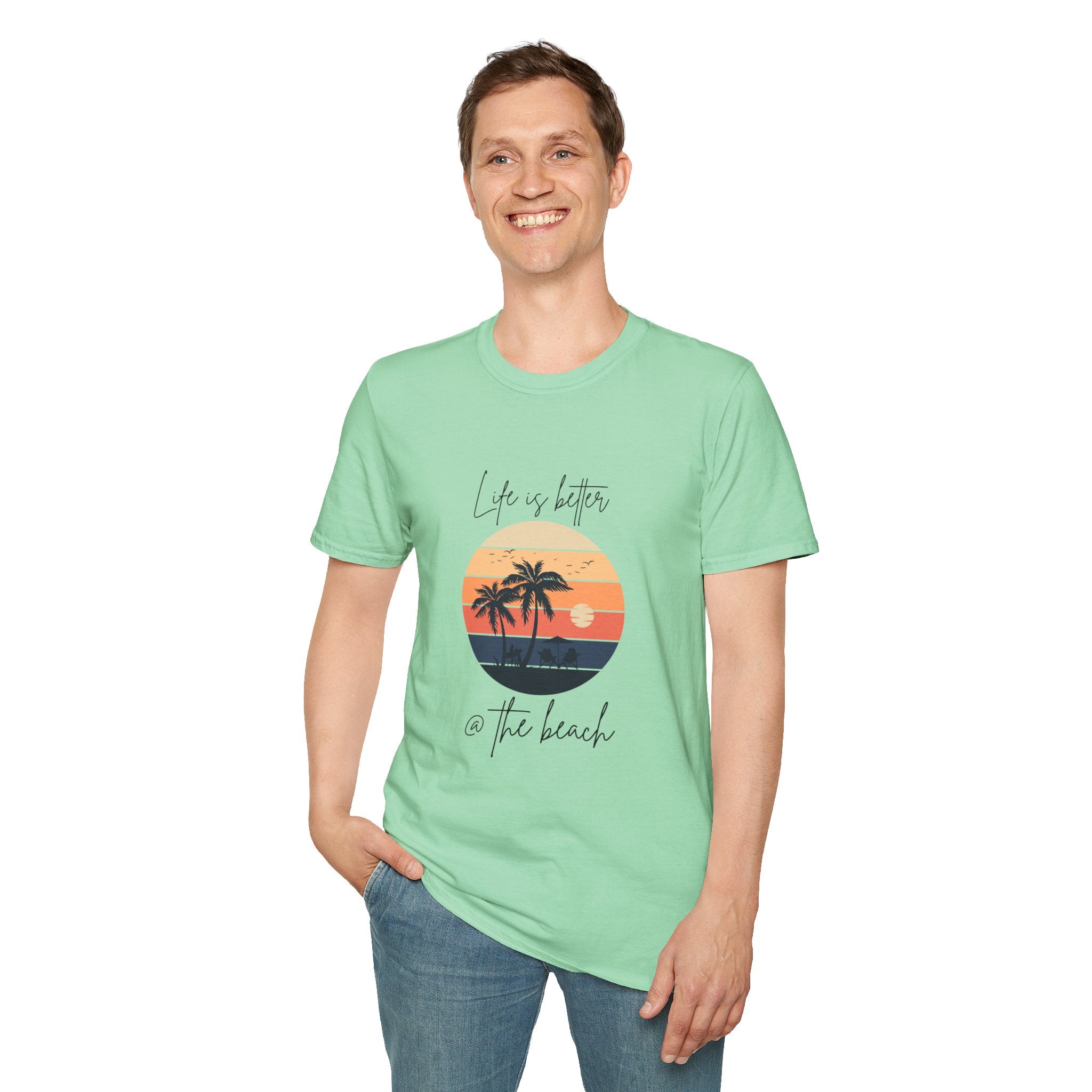 Life is Better @ The Beach Unisex Softstyle T-Shirt