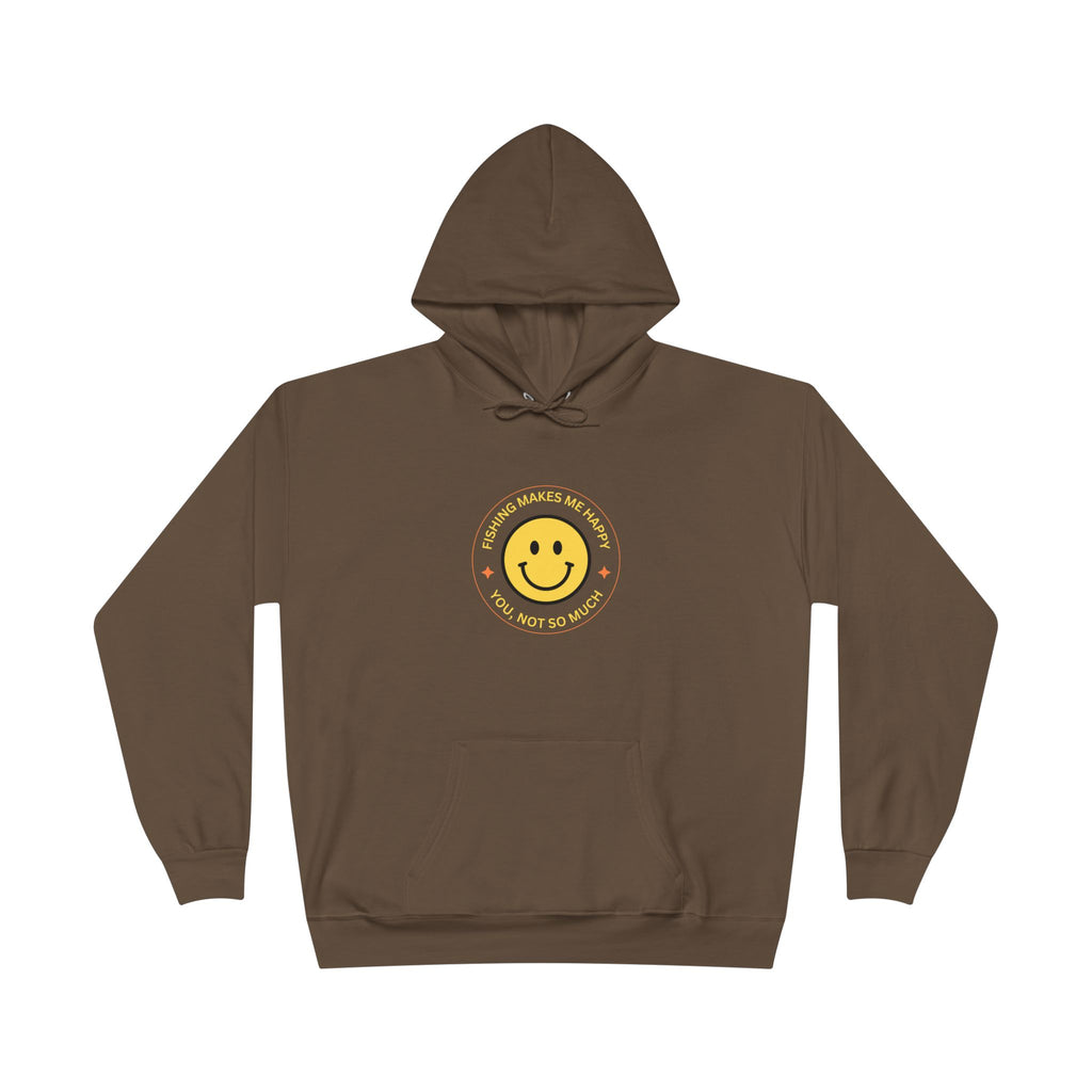 Unisex Eco-Friendly Hoodie "Fishing Makes Me Happy" - Perfect for Casual Outings and Gifting