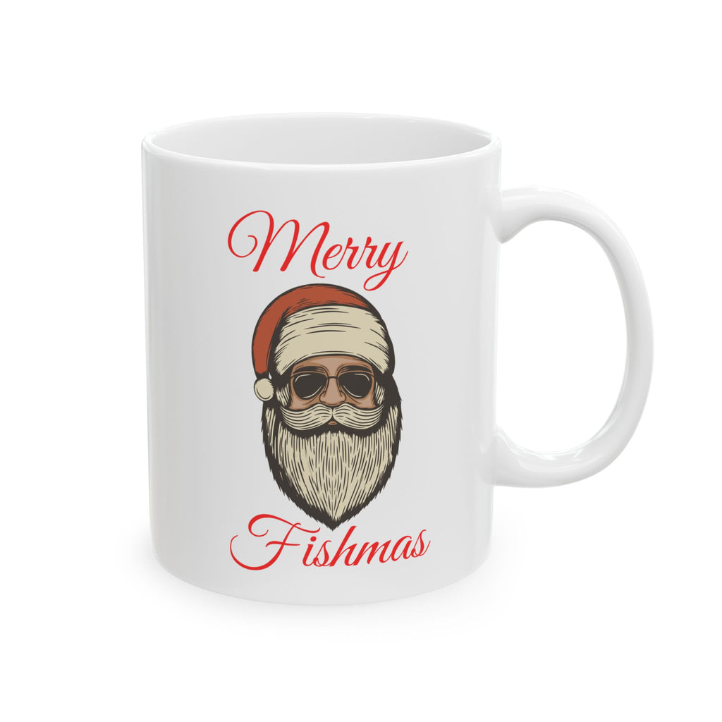 Merry Fishmas Ceramic Mug — "Merry Fishmas" Holiday Coffee Cup (11oz & 15oz)