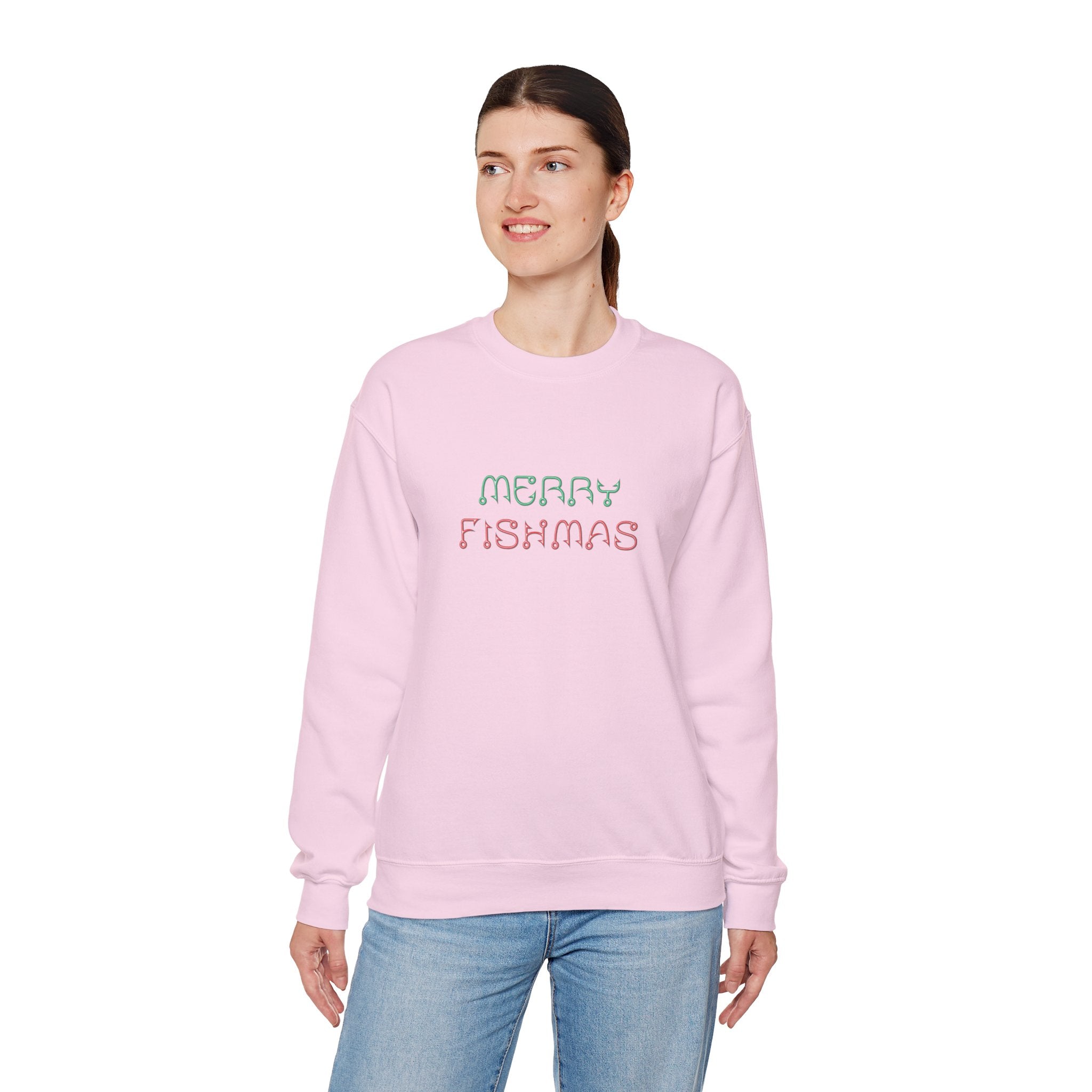 Sweatshirt — "Merry Fishmas" Pastel Holiday Crewneck