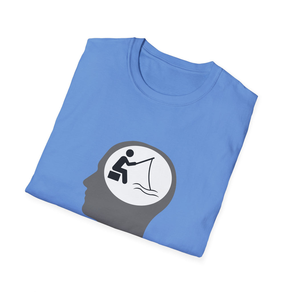 "Fishing On The Brain" Unisex Softstyle T-Shirt. #fishing #fish #fisherman #boating #boats #outdoors #creek #lake #bass