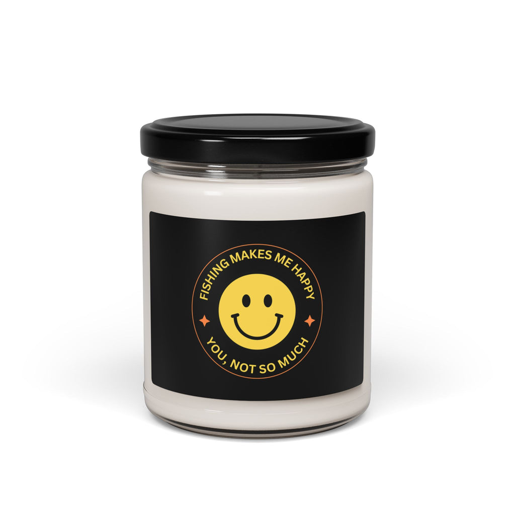 "Fishing Makes Me Happy" Scented Soy Candle - 9oz