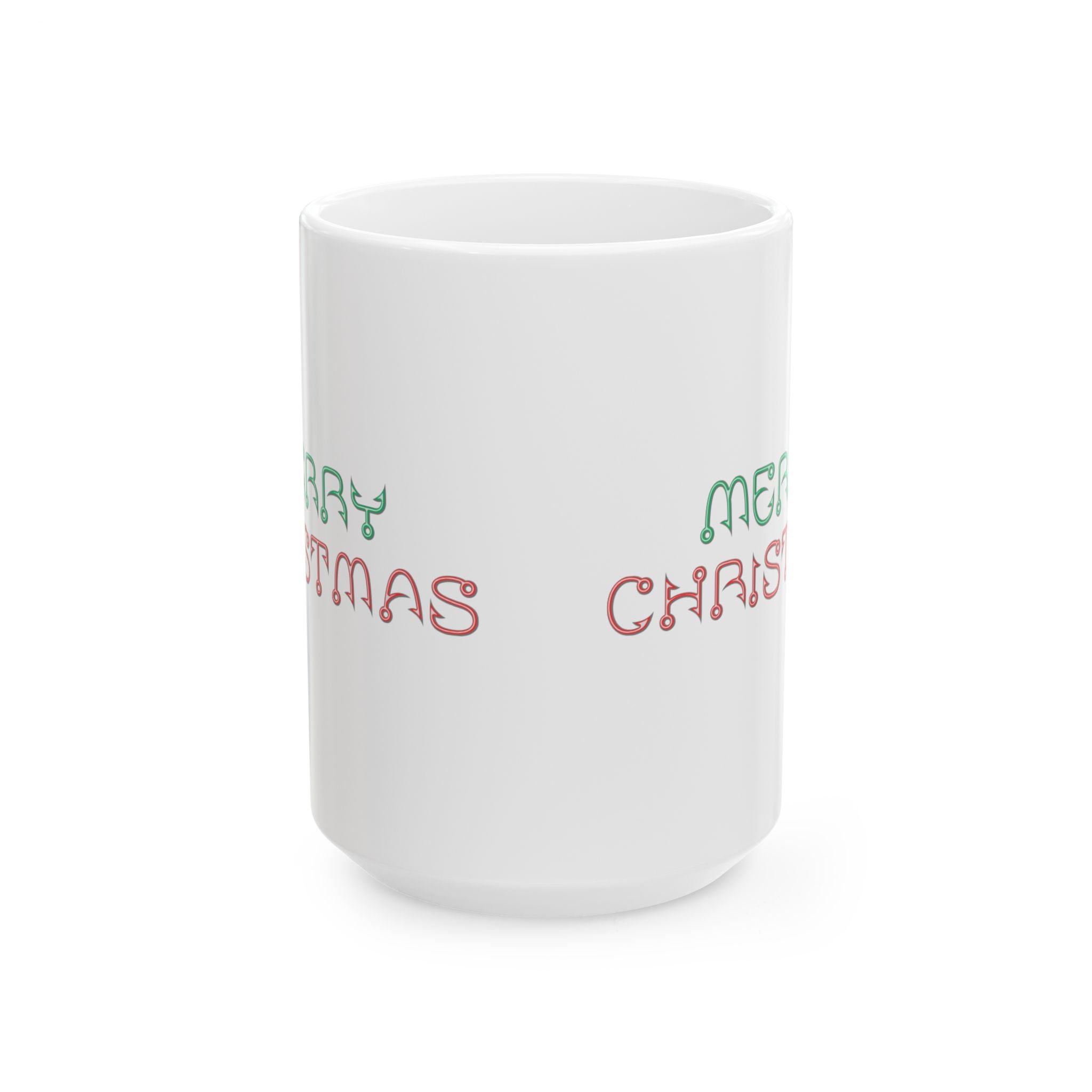 Merry Christmas Ceramic Mug — Festive Red & Green Holiday Coffee Cup (11oz, 15oz)