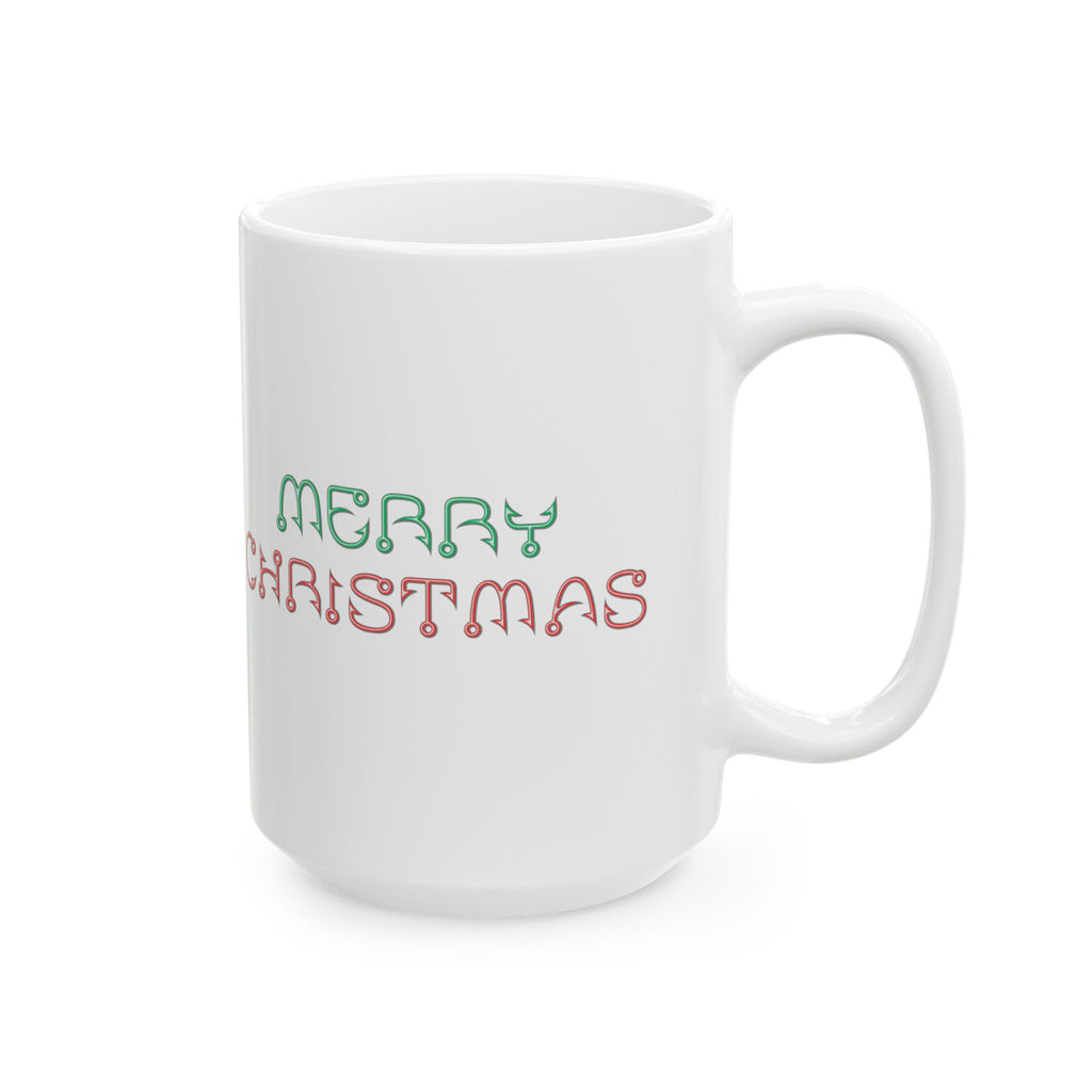 Merry Christmas Ceramic Mug — Festive Red & Green Holiday Coffee Cup (11oz, 15oz)