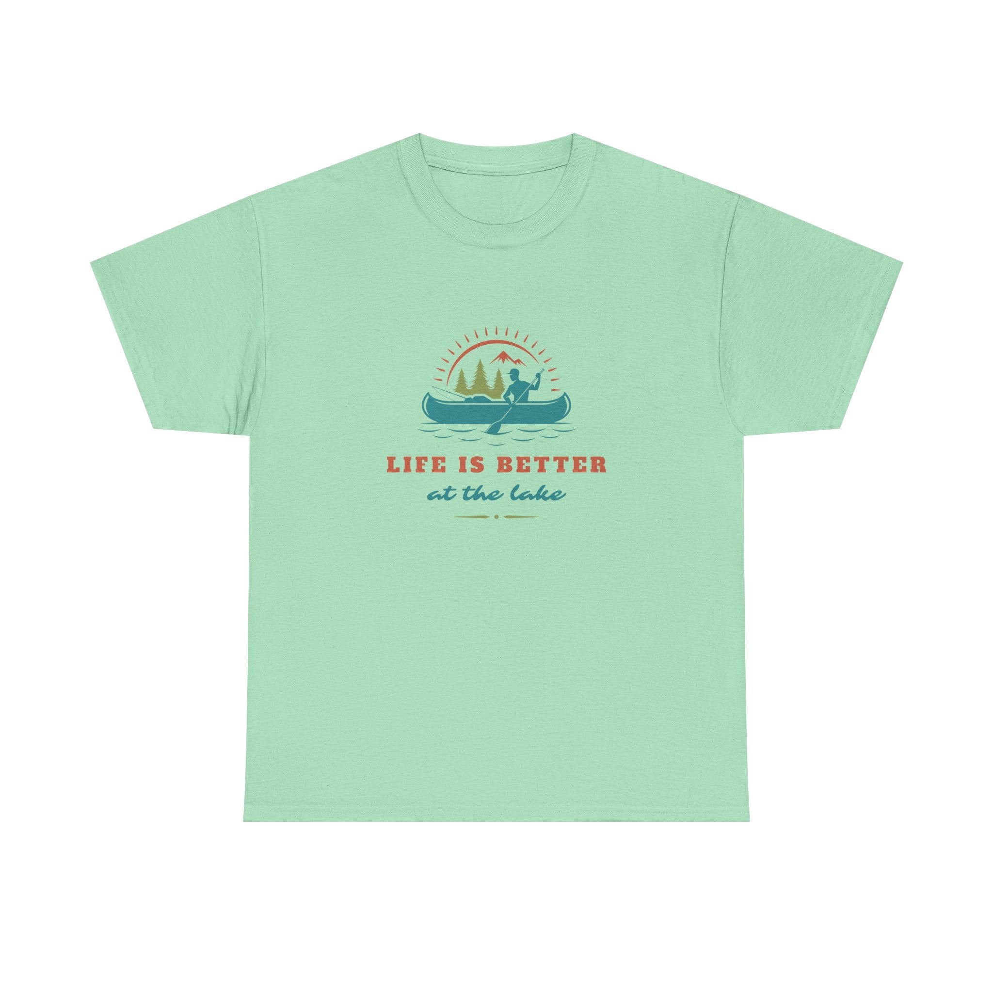 Life is Better at the Lake Unisex Heavy Cotton T-Shirt - Comfortable Outdoor Shirt