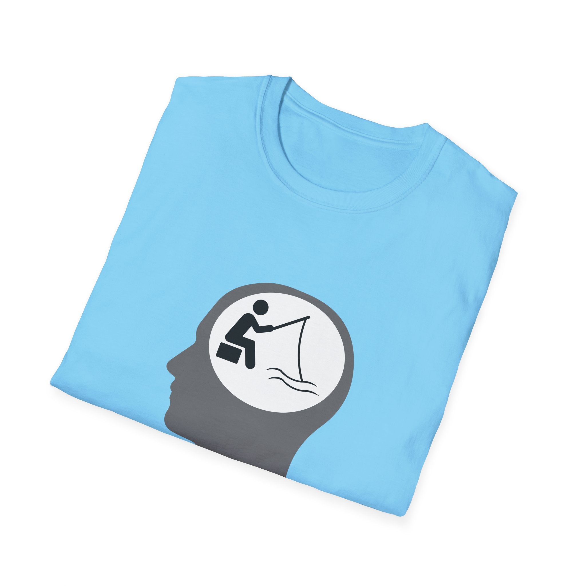 "Fishing On The Brain" Unisex Softstyle T-Shirt. #fishing #fish #fisherman #boating #boats #outdoors #creek #lake #bass