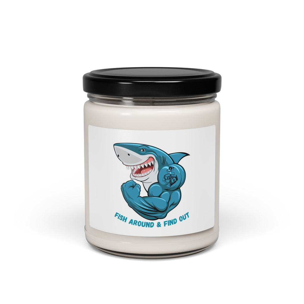 "Fish Around & Find Out" Scented Soy Candle - 9oz Shark Design