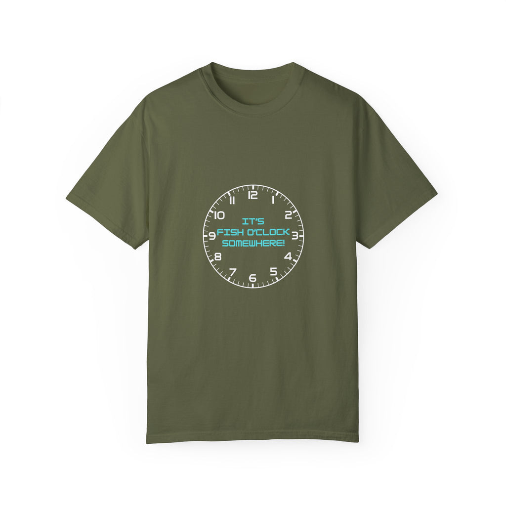 Unisex "It's Fish O'Clock Somewhere!" T-Shirt - Fun Garment-Dyed Tee for Fishing Lovers