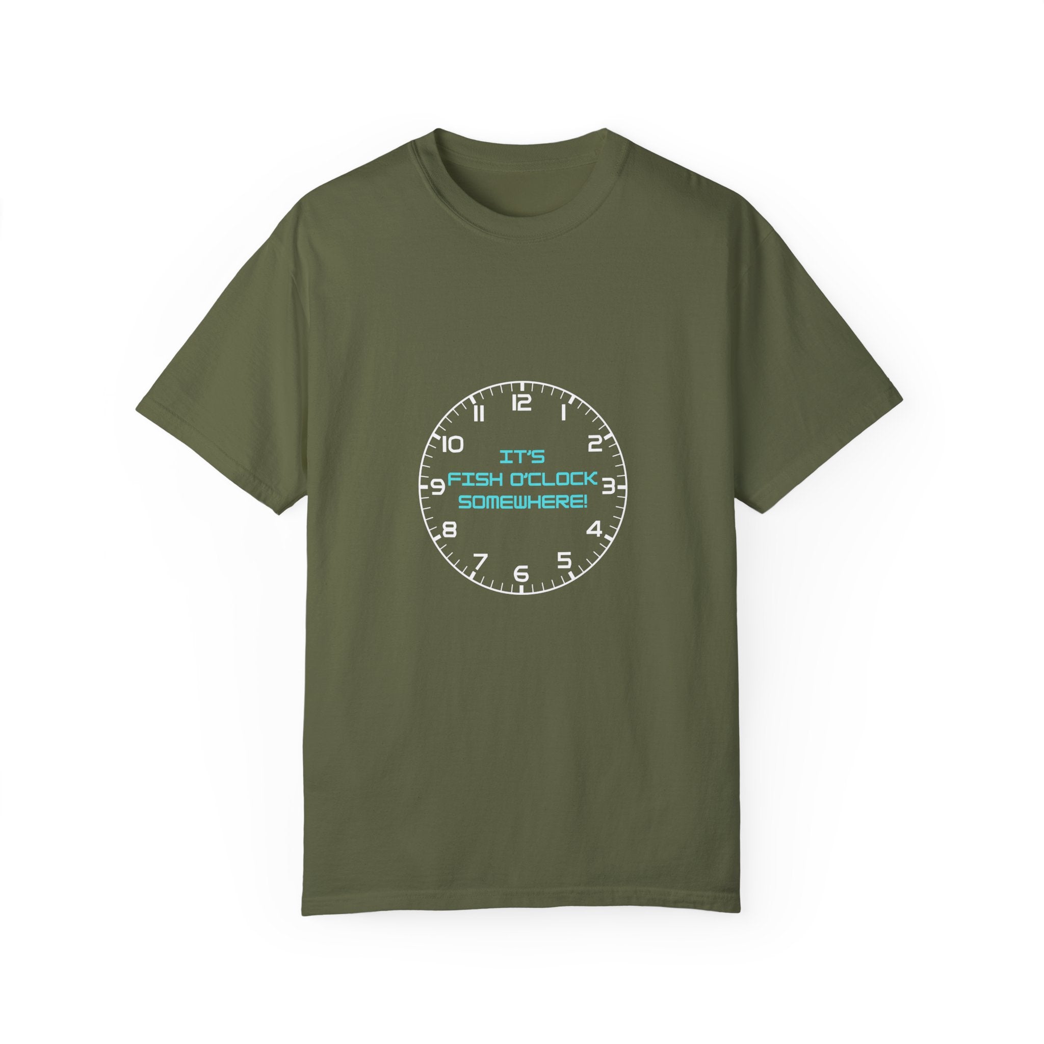 Unisex "It's Fish O'Clock Somewhere!" T-Shirt - Fun Garment-Dyed Tee for Fishing Lovers