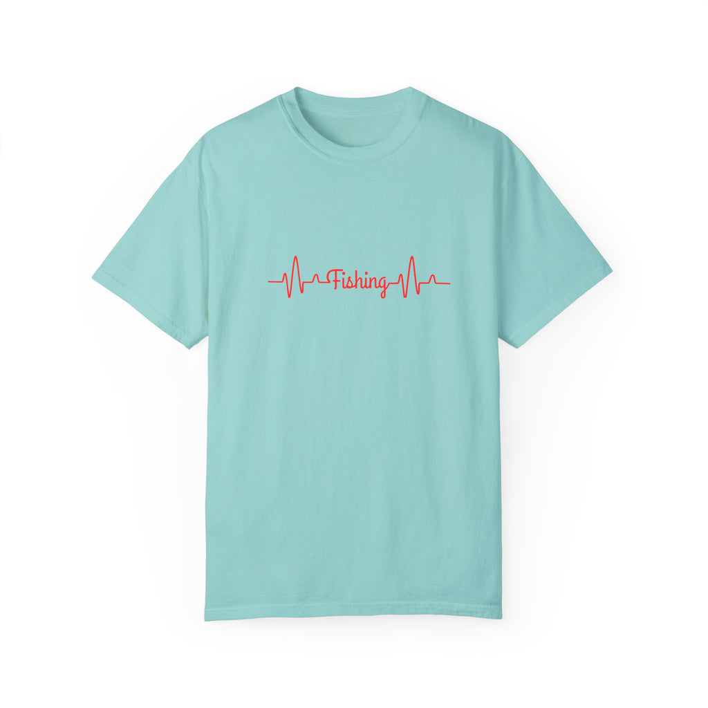 "Fishing Heartbeat" Unisex Garment-Dyed T-Shirt