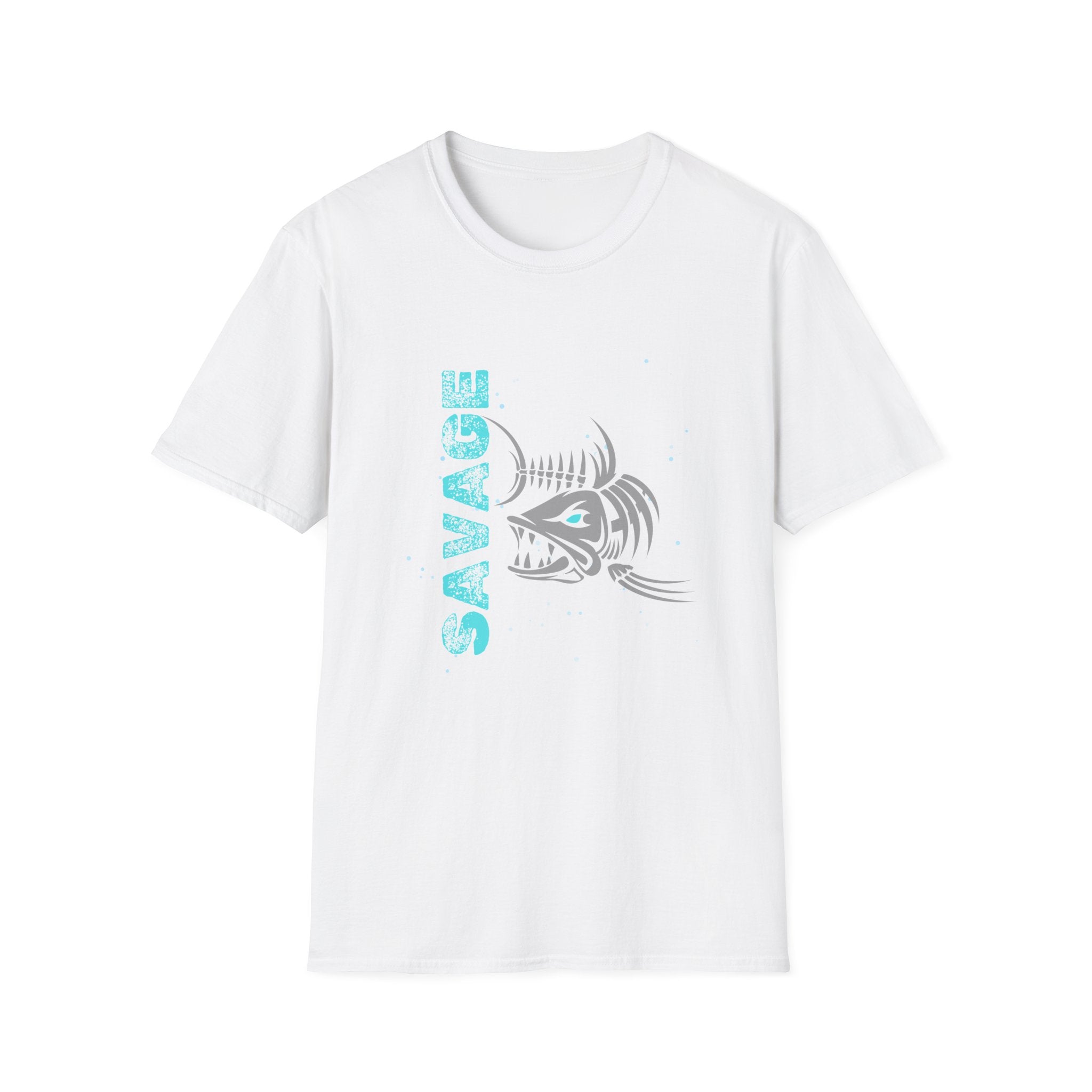 Savage Skeleton Fish Unisex Softstyle T-Shirt - Stylish and Comfortable Angler Apparel