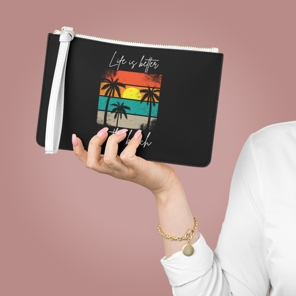 Beach Sunset Clutch Bag — "Life Is Better @ The Beach" Wristlet