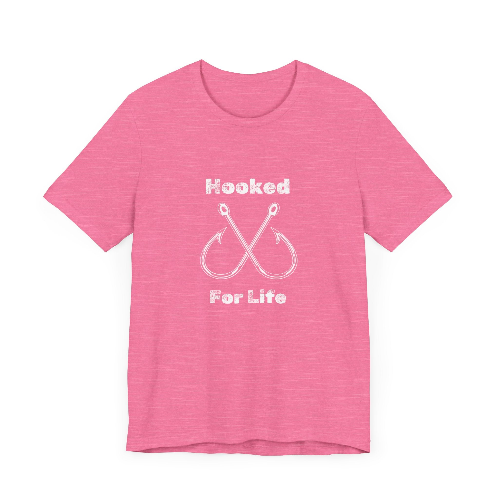 "Hooked for Life" Fishing Tee - Unisex Short Sleeve Shirt Express Delivery available.