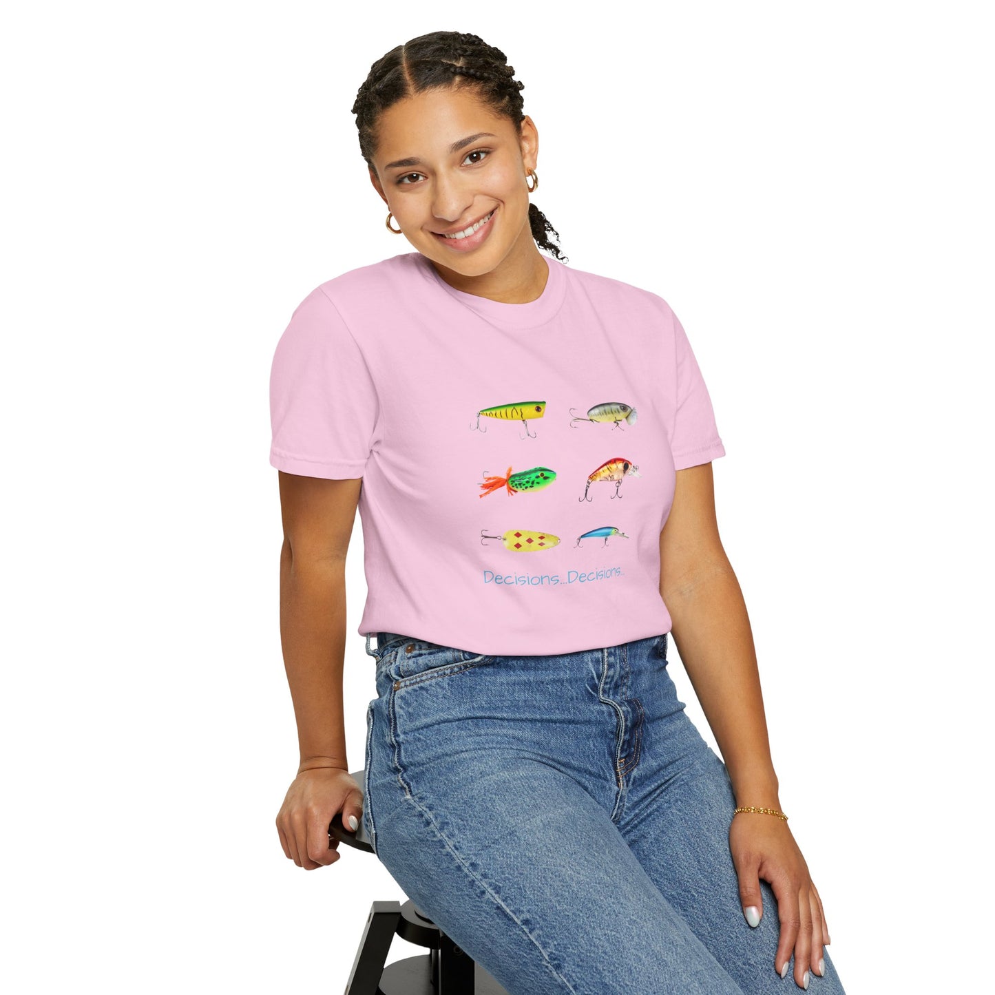 Unisex Fishing Theme T-Shirt - "Decisions, Decisions" Graphic Tee