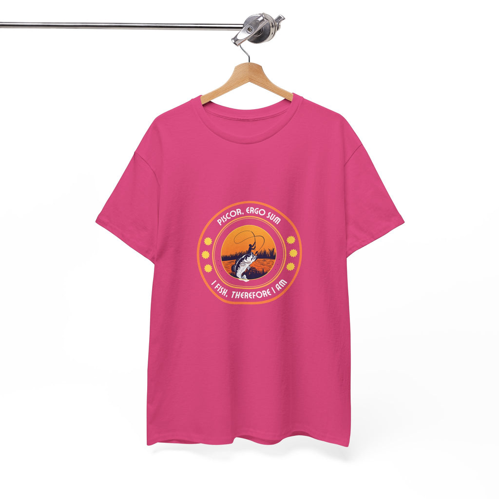 "I Fish, Therefore I Am" Unisex Heavy Cotton Tee - Graphic T-Shirt with Fishing Motif