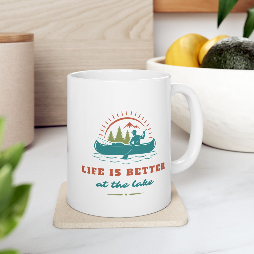 "Life Is Better At The Lake" Fishing Lifestyle Ceramic Mug (11oz/15oz) — Gift for Anglers