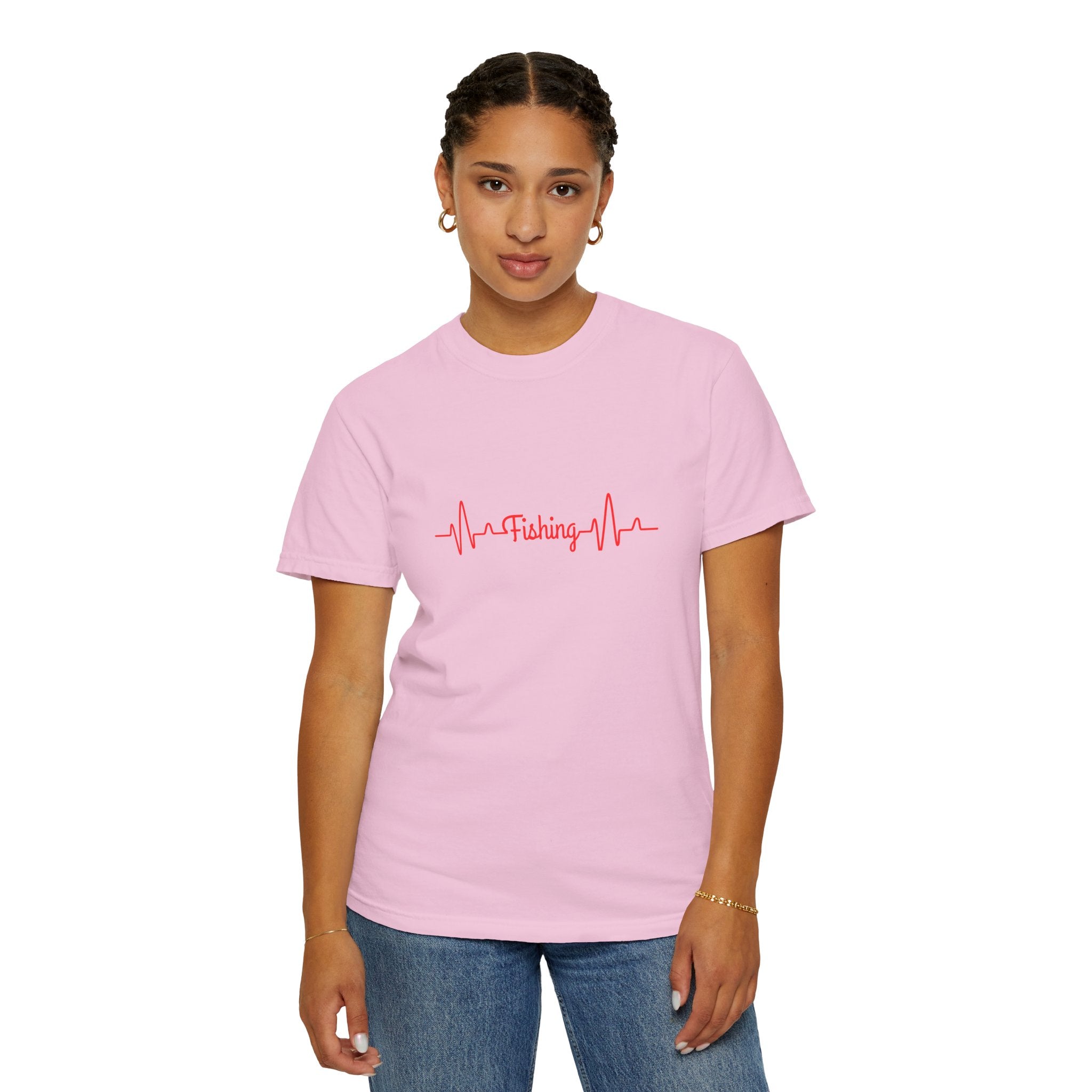 "Fishing Heartbeat" Unisex Garment-Dyed T-Shirt