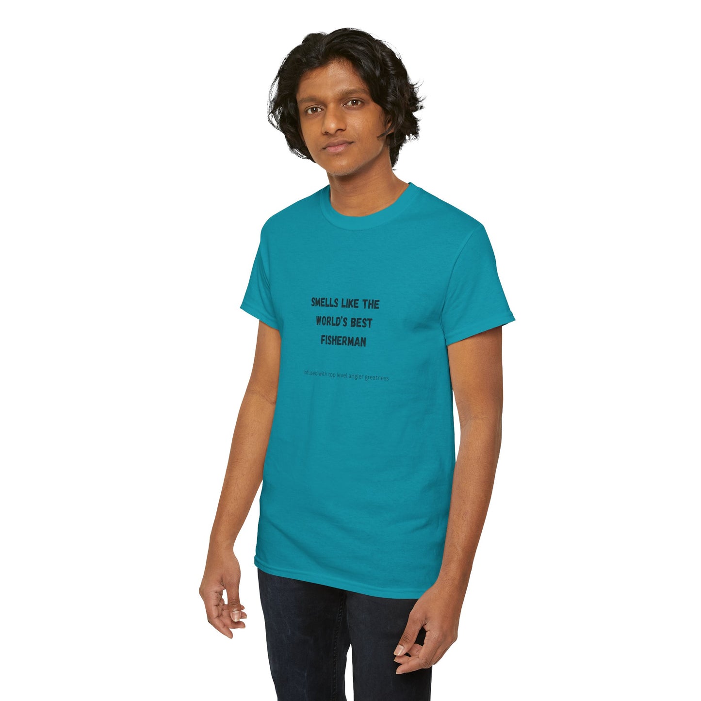 "Smells Like the World's Best Fisherman" Unisex Heavy Cotton Tee - Perfect Fishing Gift
